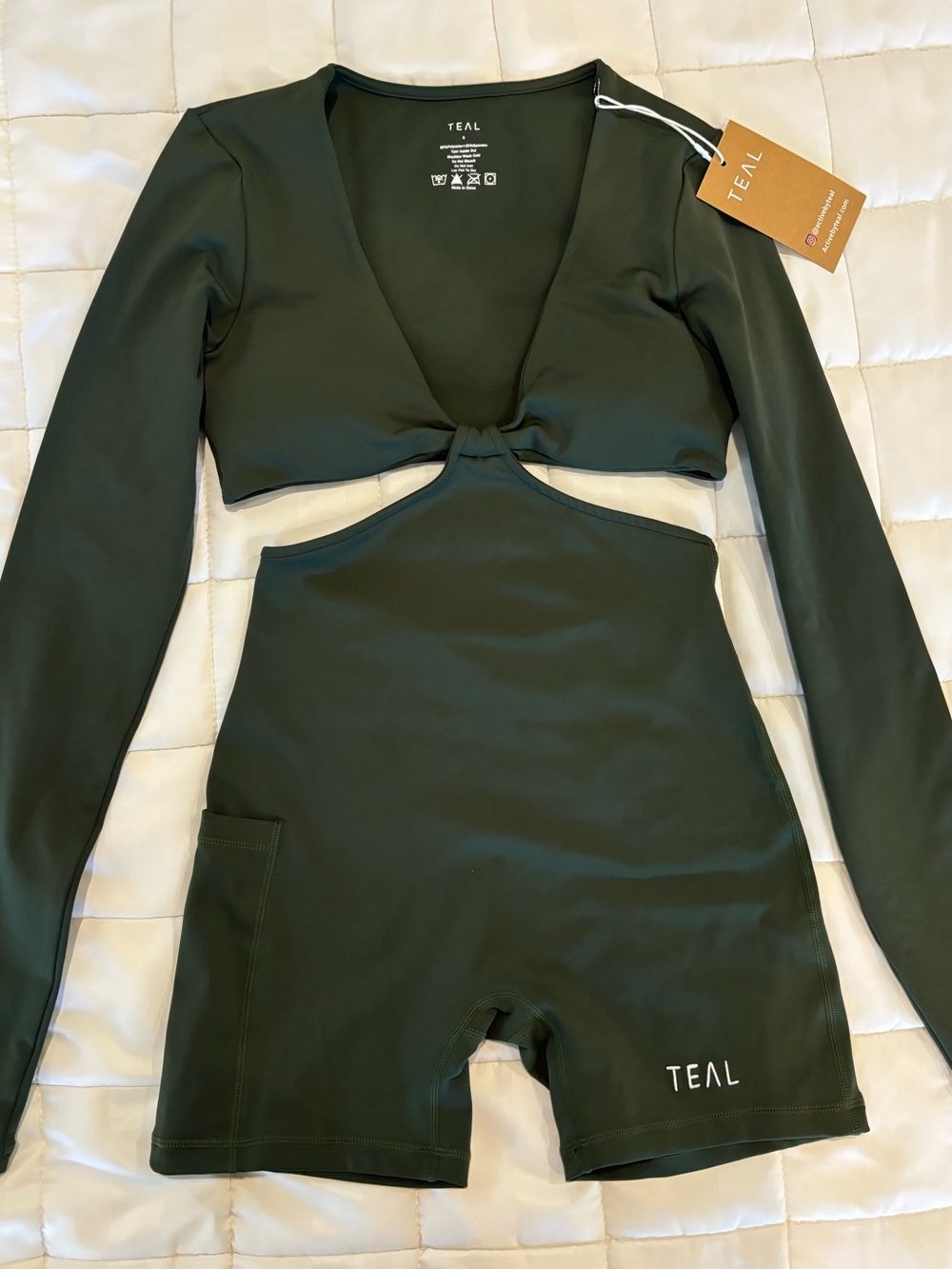 Active By Teal -  Small Tiyana Long Sleeve jumpsuit in Olive Green